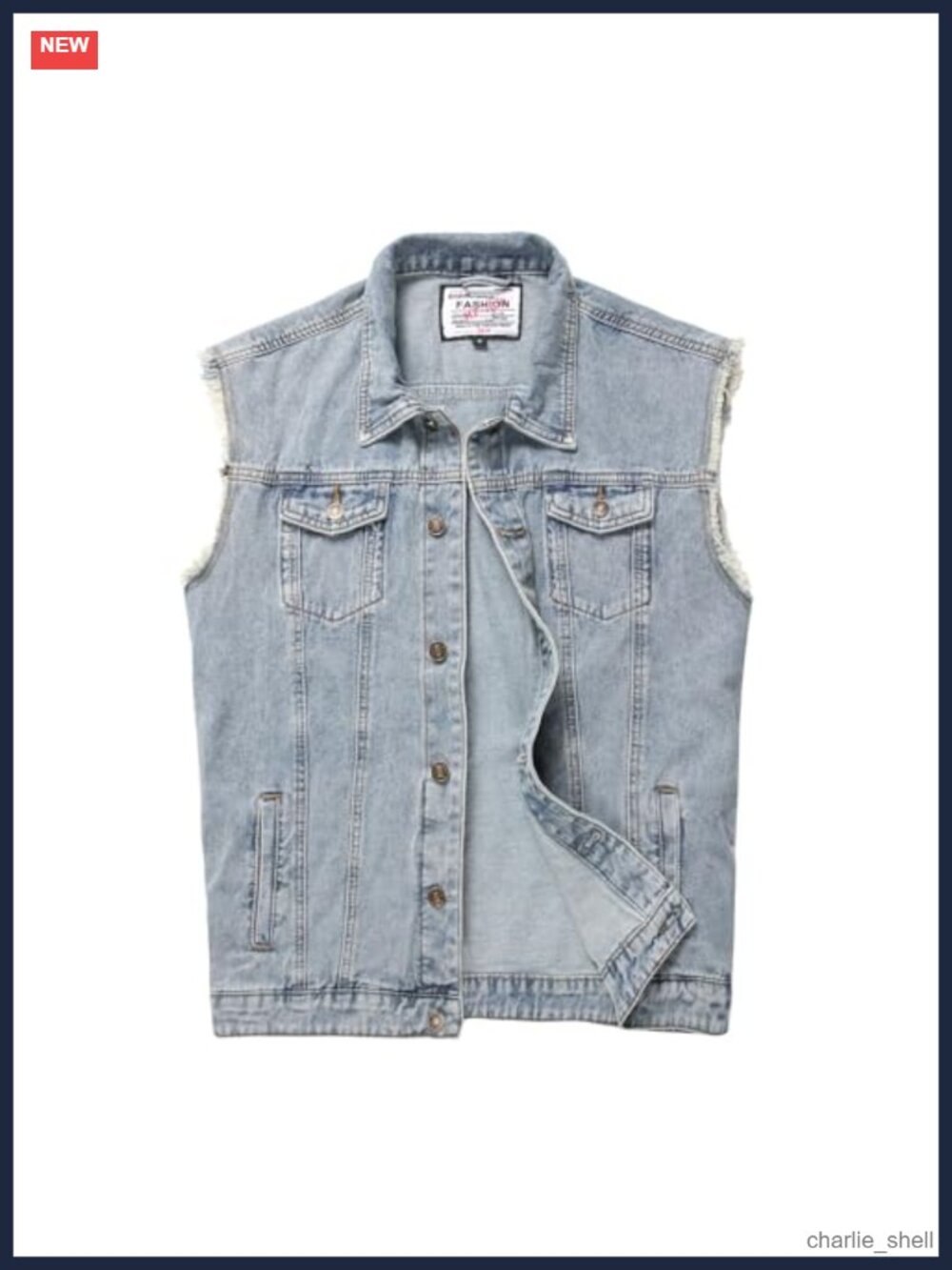 Men's Denim Vest Sleeveless Jean Jacket Ripped Distressed Stretchy Battle Vest
